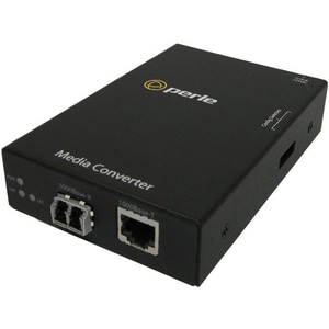 Perle S-1110-M2LC05 Media Converter - 1 x Network (RJ-45) - 1 x LC Ports - 10/100/1000Base-T - 0.55 km - Rail-mountable, R