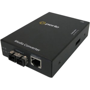 Perle S-1110-S2SC10 Media Converter - 1 x Network (RJ-45) - 1 x SC Ports - 10/100/1000Base-T, 1000Base-LX - 10 km - Rail-m