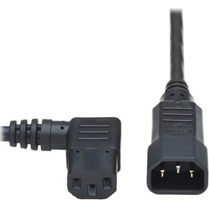 Eaton Tripp Lite Series Power Extension Cord, Left-Angle C13 to C14 PDU Style - 10A, 250V, 18 AWG, 2 ft. (0.61 m), Black -
