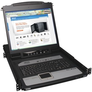 Tripp Lite by Eaton NetDirector 8-Port 1U Rack-Mount Console KVM Switch with 19-in. LCD and IP Remote Access, TAA - 8 Comp