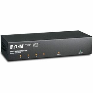 Eaton Tripp Lite Series 4-Port DVI Splitter with Audio and Signal Booster - Single-Link DVI-I, 1920 x 1200 (1080p) @ 60 Hz