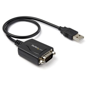 StarTech.com 1ft (30cm) 1-Port Professional USB to Serial Adapter Cable with COM Retention, USB to RS232 Adapter - TAA - U
