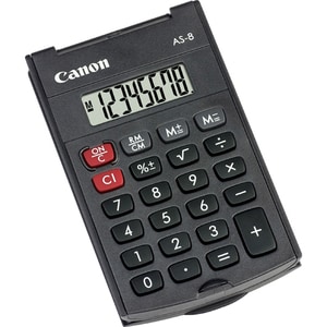 Canon AS-8 Standard-Taschenrechner - Geringes Gewicht, Haltbar, Large LCD, Selbstabschaltung - 8 Stellen - LCD - Batterie 