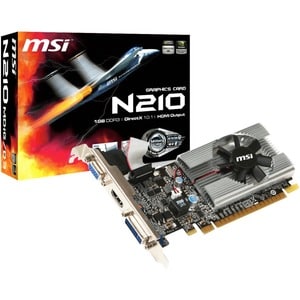 MSI NVIDIA GeForce 210 Graphic Card - 1 GB GDDR3 - Low-profile - 589 MHz Core - 64 bit Bus Width - PCI Express 2.0 x16 - H