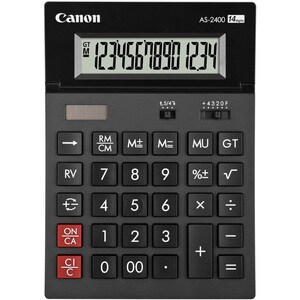 Canon AS-2400 Simple Calculator - 14 Digits - LCD - Battery/Solar Powered - 34 mm Height x 140 mm Width x 198 mm Length - 