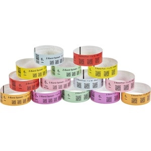 Zebra Wristband Polypropylene 1 x 10in Direct Thermal Zebra Z-Band Fun Purple 1 in core - 1" Width x 10" Length - Permanen