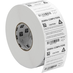 Zebra Label Polyester 3 x 1in Thermal Transfer Zebra Z-Ultimate 2000T 3 in core - 3" Width x 1" Length - Permanent Adhesiv