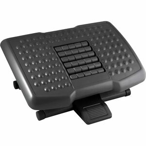 Kantek Premium Ergonomic Footrest with Rollers - 4" to 6.50" Adjustable Height - Black - 1 Each