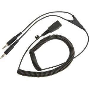 Jabra 8734-599 Audio Cable - First End: Quick Disconnect - Second End: 2 x Mini-phone Audio - Female - Black