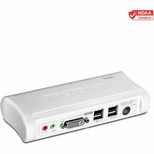 TRENDnet KVM-Switchbox - 2 Computer - WUXGA - 1920 x 1200 - 4 x USB - 3 x DVI