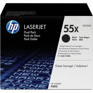 HP 55X (CE255XD) Original Laser Cartucho de toner - Preto - 2 / Cartão - Laser