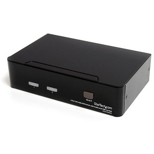 StarTech.com 2 Port DVI + USB KVM Switch with Audio - KVM switch - USB 2.0 Hub - 2 ports - 1 local user - 1U - Share keybo