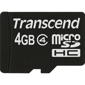 Transcend TS4GUSDC4 4 GB Class 4 microSDHC - Class 4 - 1 Card