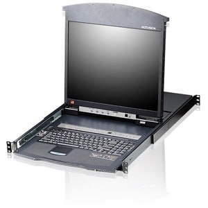 ATEN KL1516AM Dual Rail Rackmount LCD-TAA Compliant - 16 Computer(s) - 17" LCD - 1280 x 1024 - 16 x Network (RJ-45) - 3 x 