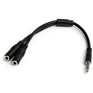 StarTech.com Headset adapter for headsets with separate headphone / microphone plugs - 3.5mm 4 position to 2x 3 position 3