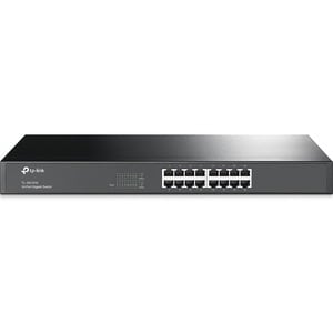 TP-LINK TL-SG1016 - 16-Port Gigabit Ethernet Switch - Plug and Play - Sturdy Metal w/ Shielded Ports - Rackmount - Fanless