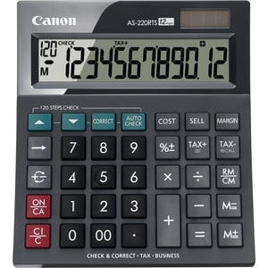 Canon AS-220RTS Standard-Taschenrechner - 12 Stellen - LCD - Akku/Solar Angetrieben - 36 mm Höhe x 134 mm Breite x 150 mm 