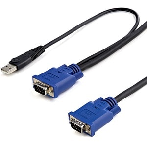 StarTech.com 2-in-1 - Video / USB cable - 4 pin USB Type A, HD-15 (M) - HD-15 (M) - 3.05 m - 10ft KVM Cable - USB KVM Cabl