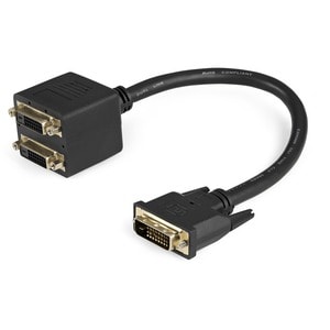 StarTech.com 1 ft DVI-D to 2x DVI-D Digital Video Splitter Cable - M/F - Connect two DVI-D displays simultaneously to a si