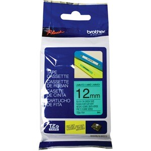 Etikettenband Brother P-touch TZE731 - 12 mm Breite - Rechteck - Thermotransfer - Grün - Ja - Abriebfest, Chemikalien-resi