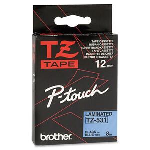 Brother TZE531 Label Tape - 12 mm Width - Rectangle - Blue - Laminated - Abrasion Resistant, Chemical Resistant, Fade Resi