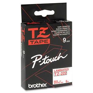 Etikettenband Brother P-touch TZE222 - 9 mm Breite - Rechteck - Thermotransfer - Weiß - Laminiert - Abriebfest, Temperatur