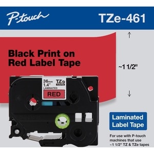 Mehrzwecketikett Brother TZe-461 - 36 mm Breite - Rechteck - Thermotransfer - Rot - Chemikalien-resistent, Temperaturbestä