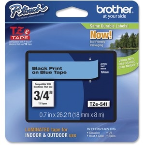Etikettenband P-touch P-touch TZe541 - 17,78 mm Breite - Permanent Kleber - Rechteck - Thermotransfer - Blau - Ja - Fettbe
