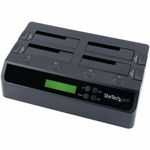StarTech.com 4-Bay Hard Drive Duplicator and Eraser, External HDD/SSD Cloner / Copier / Wiper Tool, USB 3.0/eSATA to SATA 