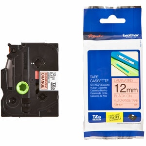Etikettenband Brother TZe-B31 - 12 mm Breite x 5 m Länge - Thermodirekt - Orange - Ja - Langlebig, Abriebfest, Chemikalien