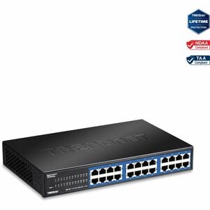TRENDnet TEG-S24DG 24 Ports Ethernet Switch - Gigabit Ethernet - 10/100/1000Base-T - New - TAA Compliant - 2 Layer Supported