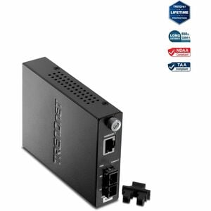 TRENDnet TFC-1000MSC Transceiver/Media Converter - New - TAA Compliant - 2 Port(s) - 1 x Network (RJ-45) - 1 x SC - Twiste
