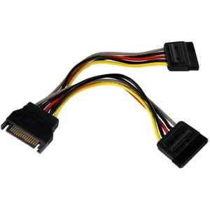 StarTech.com 15cm SATA Power Y Splitter Cable Adapter - M/F - 15cm SATA power Y Cable - 15cm SATA power Splitter - For Dis