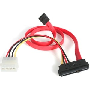 StarTech.com 18in SAS 29 Pin to SATA Cable with LP4 Power - 18in SAS 29 pin to SATA Cable - 18in SFF 8482 to SATA - Cable 