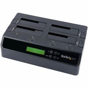 StarTech.com 4-Bay Hard Drive Duplicator and Eraser, External HDD/SSD Cloner / Copier / Wiper Tool, USB 3.0/eSATA to SATA 