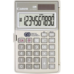 Canon LS-10TEG Simple Calculator - 10 Digits - LCD - Battery/Solar Powered - 14 mm Height x 78 mm Width x 112 mm Length - 