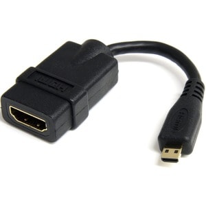 StarTech.com Micro HDMI to HDMI Adapter Dongle, 4K High Speed Micro HDMI to HDMI Converter, Micro HDMI Type-D Device to HD