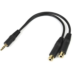 StarTech.com 15cm Stereo Splitter Cable - 3.5mm Male to 2x 3.5mm Female - Split a single headphone jack into two