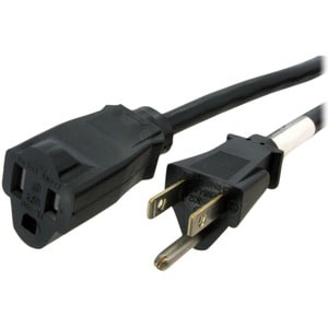 StarTech.com 10ft (3m) Heavy Duty Extension Cord, NEMA5-15R to NEMA5-15P Black Extension Cord, 15A 125V, 14AWG, Heavy Gaug