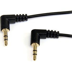 StarTech.com 91cm (3 ft.) Slim 3.5mm Right Angle Stereo Audio Cable - M/M - Cable for Audio Device, iPod, iPhone - First E