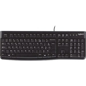 Logitech K120 Keyboard - Cable Connectivity - USB Interface - AZERTY Layout - Black - Computer - PC