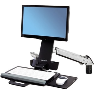 Ergotron StyleView Multi Component Mount for Notebook, Mouse, Keyboard, Monitor, Scanner - Polished Aluminum - Height Adju