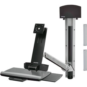 Metal Particle ++++ Ergotron StyleView 45-273-026 per Flat Panel Display, Tastiera, CPU - Alluminio - Regolabile in altezz