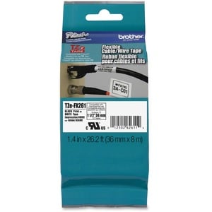 Brother TZe-FX261 Label Tape - 36.07 mm Width - Thermal Transfer - White - High Durable - 1 Roll