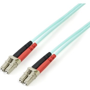 StarTech.com Câble Fibre Optique Multimode 2m LC/UPC à LC/UPC OM3, Câble Fibre Zipcord Full Duplex 50/125µm, 100G, Cordon 