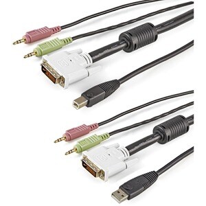 StarTech.com Cavo KVM DVI USB 4 in 1 da 1,8 m con audio e microfono - Cable for KVM Switch, Tastiera/Mouse - Supporta fino