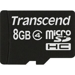 Transcend TS8GUSDC4 8 GB Class 4 microSDHC - Lifetime Warranty