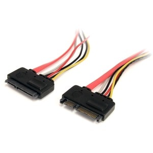 StarTech.com 12in 22 Pin SATA Power and Data Extension Cable - 1 x Male SATA - 1 x Female SATA - Red