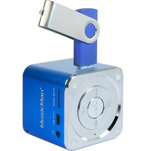 MusicMan Tragbar Lautsprechersystem - Blau - Aufladbarer Akku - USB