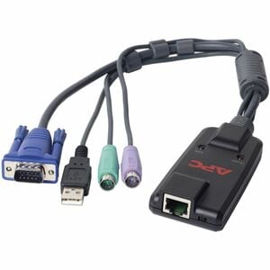 APC by Schneider Electric (PS/2)/RJ-45/USB/VGA KVM Cable - 1 Each - Cable for KVM Switch - First End: 1 x 15-pin HD-15 - M